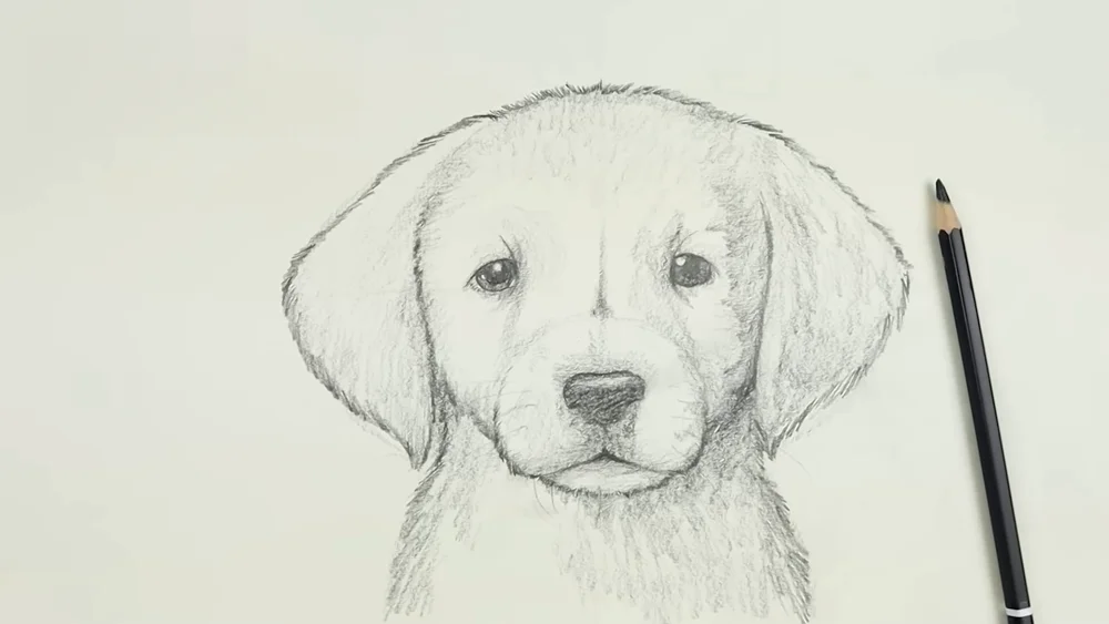 How to Draw a Dog | Golden Lab Puppy