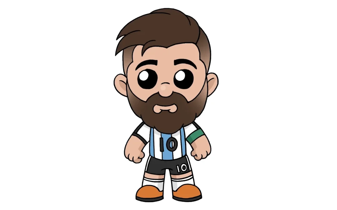 How to Draw and Color a Cartoon Illustration of Lionel Messi